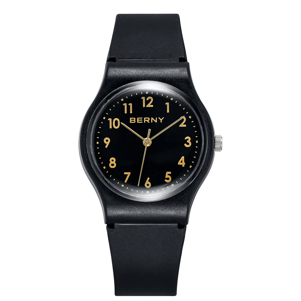 BERNY Quartz Women Watch Japan Miyota 2035 Waterproof 30M Ultra Thin Sport Lovers Watch Ladies Fashion Gold WristWatch for Women