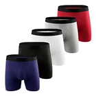 4 шт. 5 шт.лот Спортивное нижнее белье, мужские боксеры, шорты, хлопковые мужские Длинные боксеры, Мужские дышащие трусы, мужские трусы с U-образным мешочком