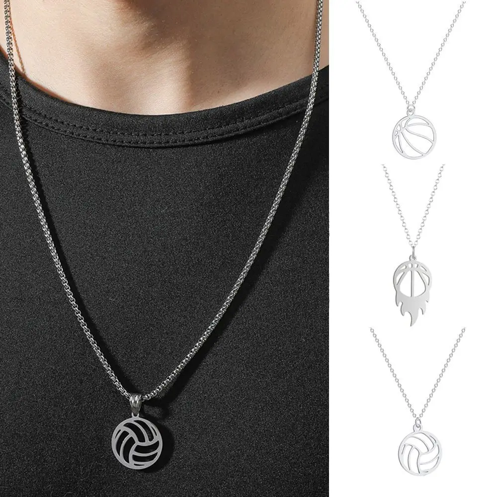 

New Trendy Metal Ball Necklace Personality Pendants Chain Punk Rock Hip Hop Clothing Accessories Fashion Party Gift For He