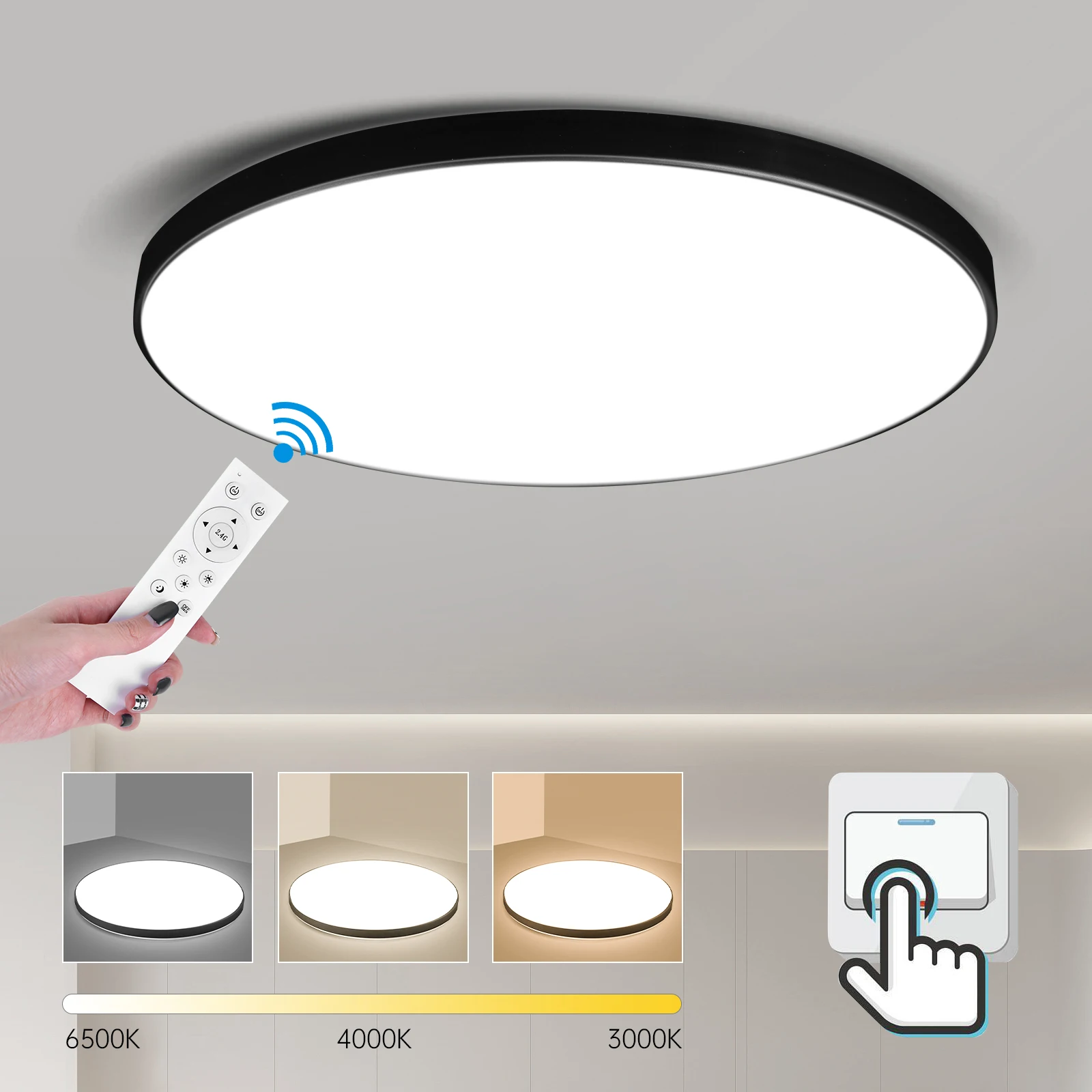 

Led Ceiling Lights Lustre Chandelier 110-265V Dimmable Panel Hanging Lamp Home Decor Kitchen Bedroom Remote Lighting Fixture