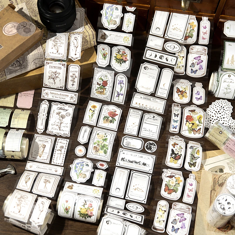

Yoofun 7.5 x 200cm Retro Natural Plants Flowers Tickets Sticker Tape Vintage Scrapbooking Decoration Masking Tape Stickers