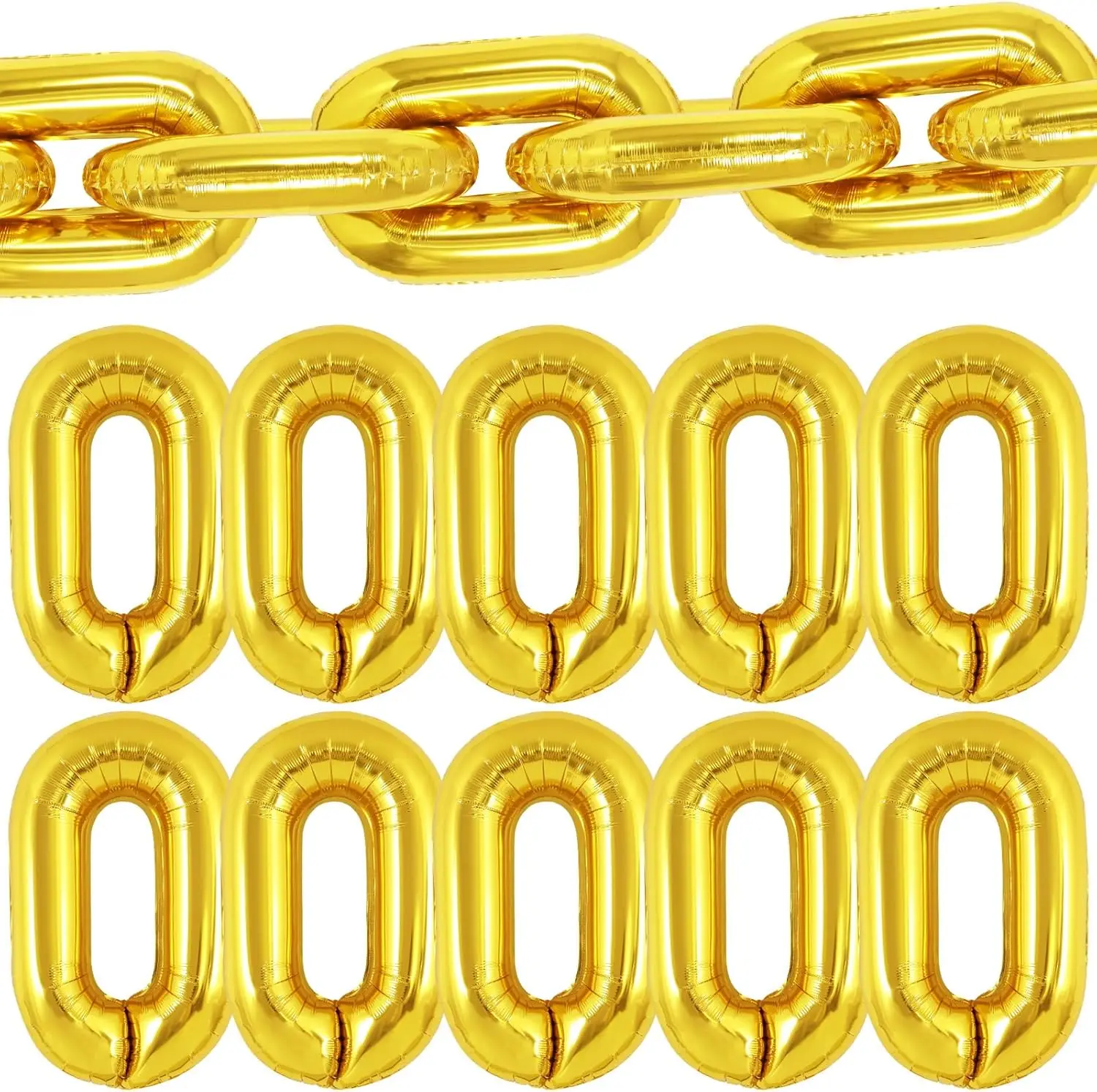 Золотые и серебряные воздушные шары-цепочки 32/16 дюймов  MicroPlush