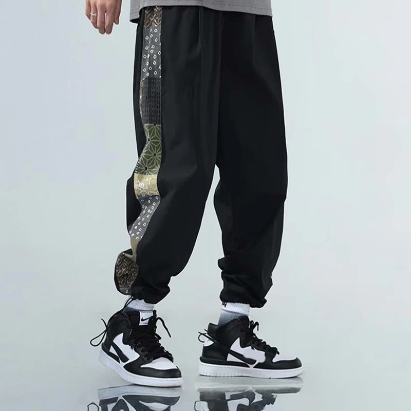 Mens Fashion Men's Black Joggers Korean Pants Chandals Man Summer Men's Cargo Pants Multi-pocket Casual Tracksuit Trousers