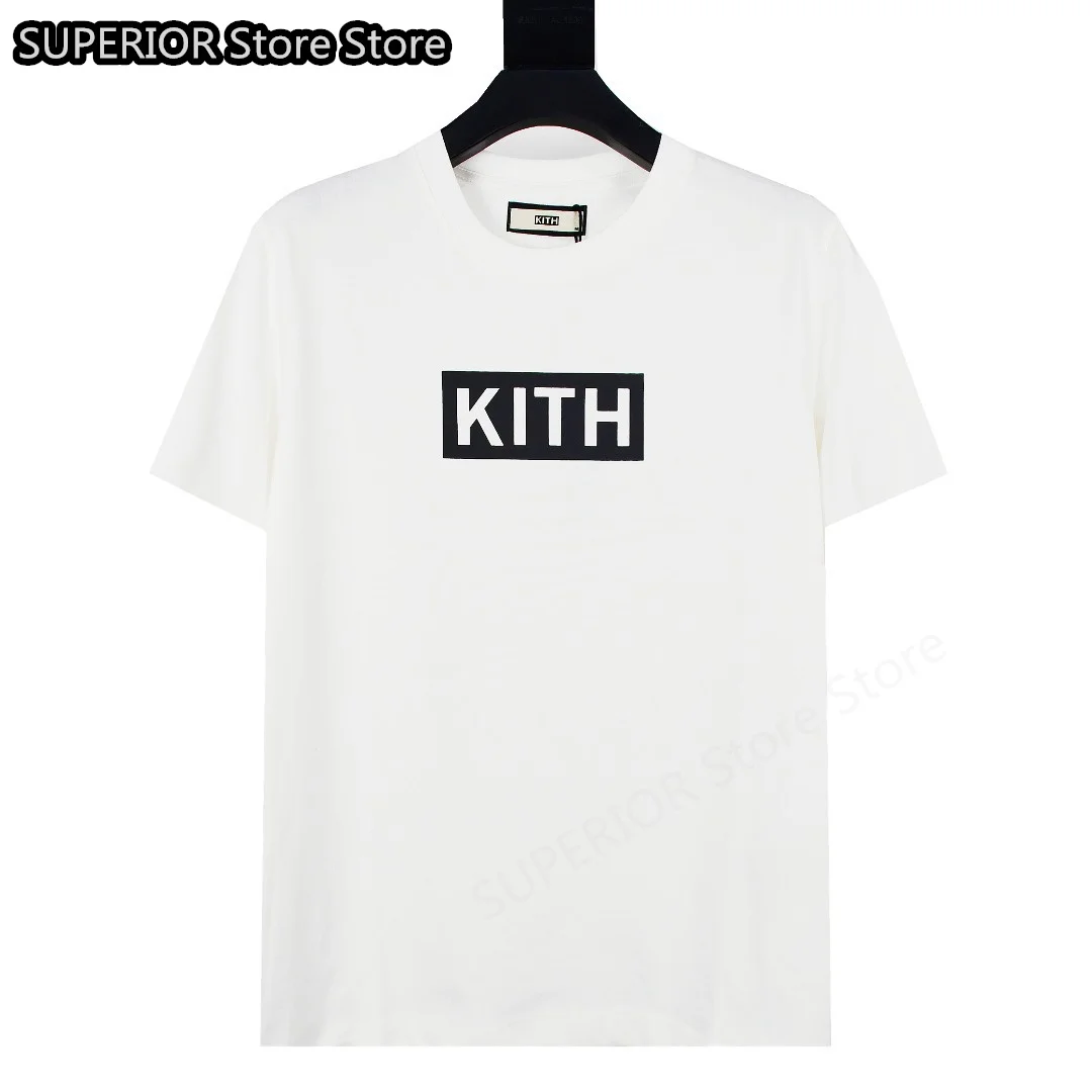 

22 high version summer new European and American tide brand KITH basic LOGO printing men and women loose version short-sleeved T