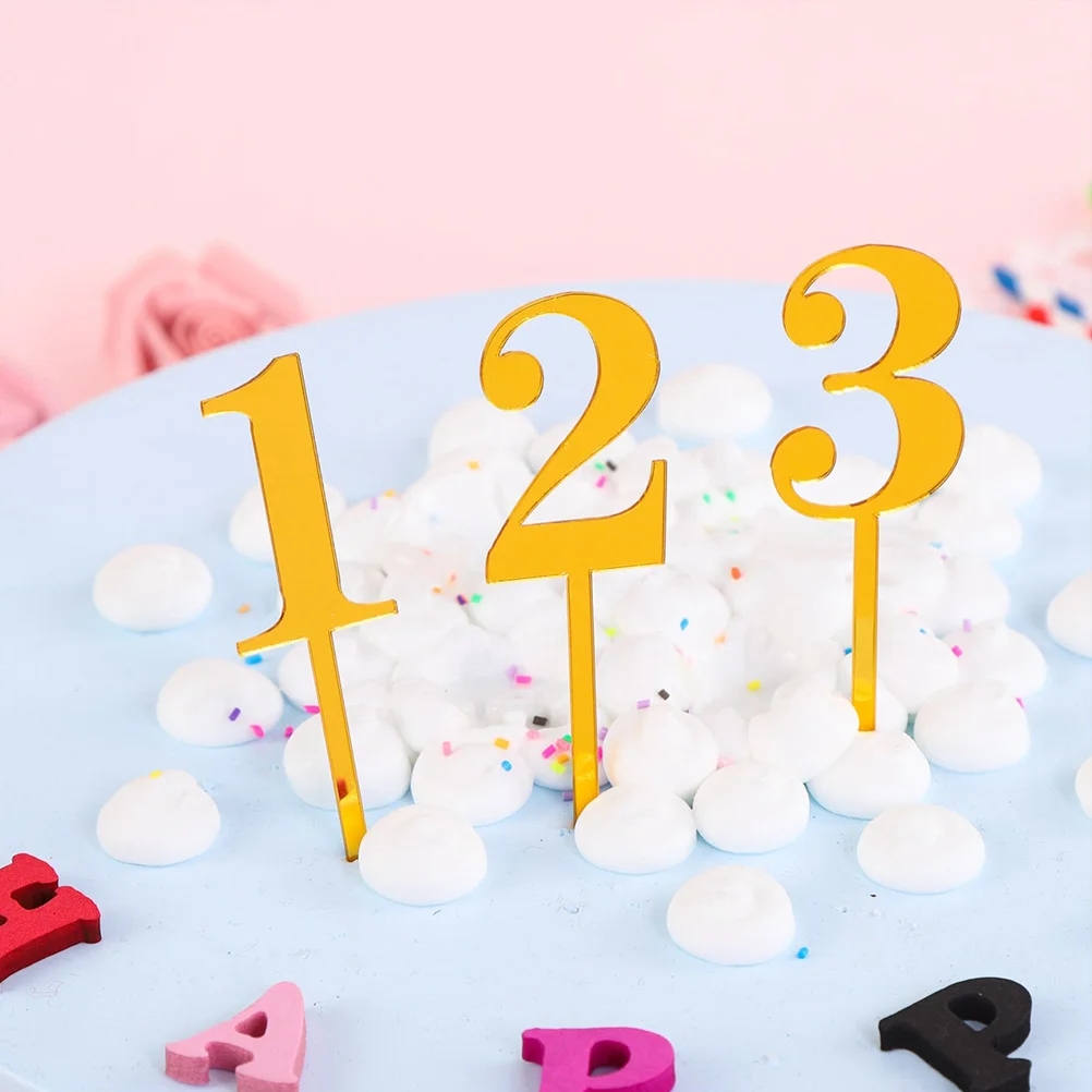 

10 Pcs Number Birthday Cupcake Toppers Cupcake Toppers Cake Numeral Cake Picks Cake Toothpick Decoration