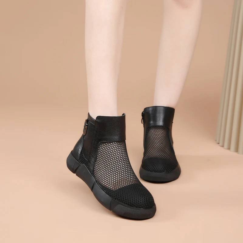 DIMANYU Women's Summer Boots 2023 New Mesh Ankle Boots Women Casual Large Size 41 42 43 Mesh Anti Slip Women's Cool boots