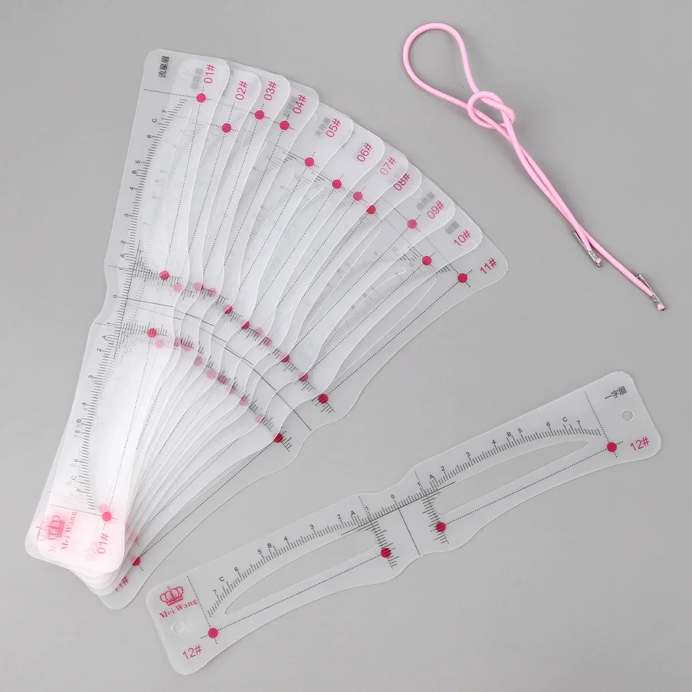 12-стильные Трафареты Для Бровей Съемные И Многоразовые Шаблоны Макияжа С