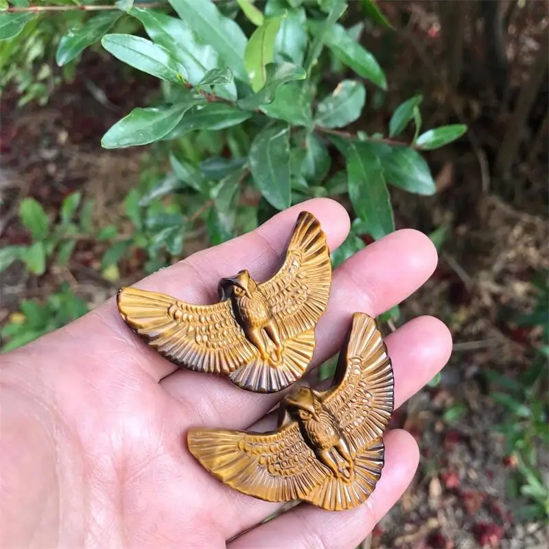 

1 шт. натуральный тигровый глаз камень сова Хрустальная резьба кулон Модные лечебные ювелирные изделия ожерелья для мужчин и женщин