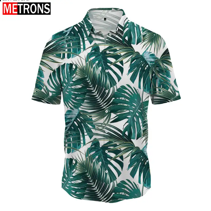 

Spring 2023 New Men's Short Sleeve Shirt Hawaiian Style Pattern Trend Men's Leisure Holiday Beautiful Pattern Shirt