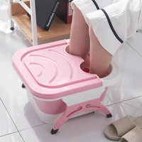 convenient pedicure tub thickened capped foot bath bucket durable thermal insulation folding bucket massage ball foot soaker tub