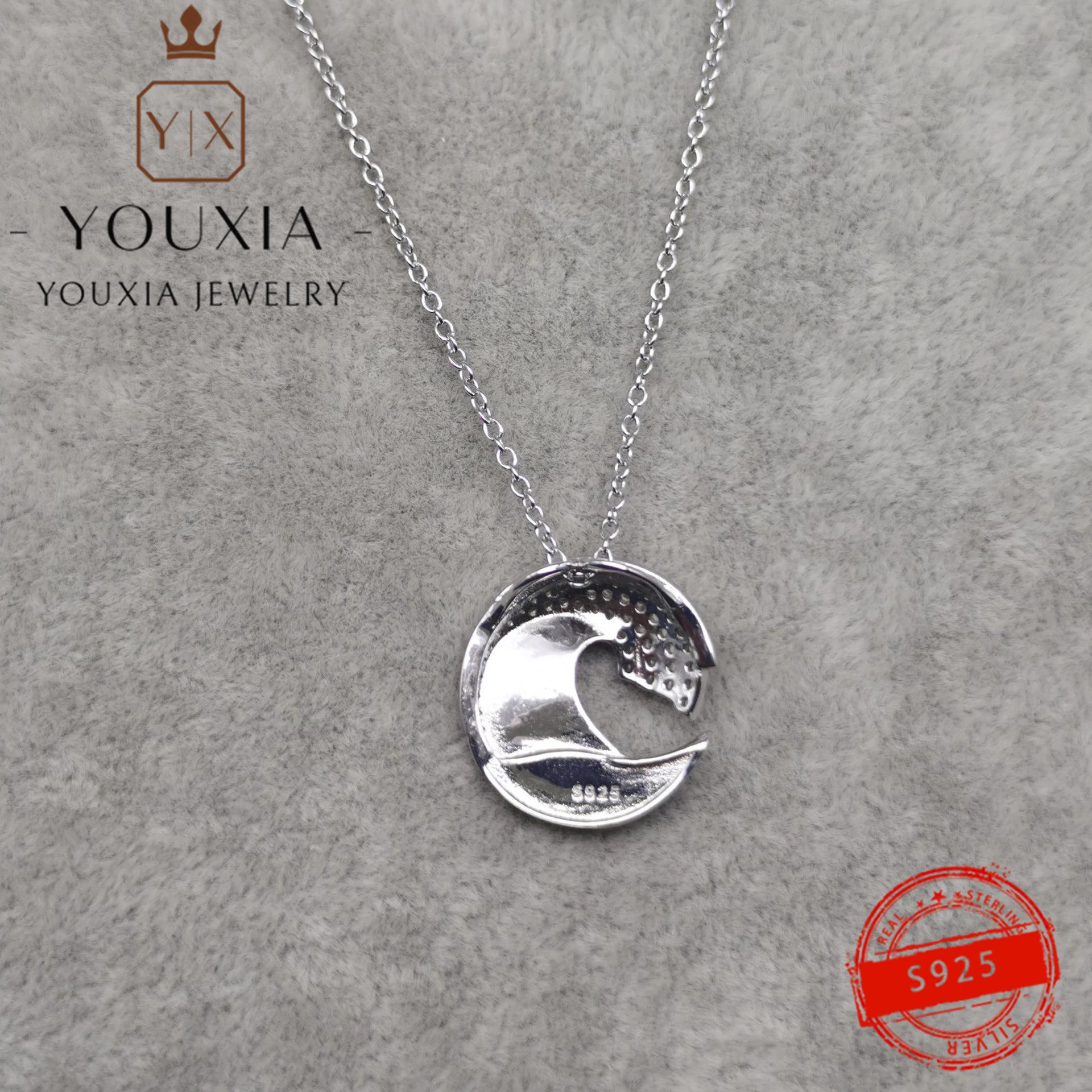 hot selling own brand diy 925 silver wave simple design party banquet fashion personality exquisite ladies seaside jewelry free global shipping