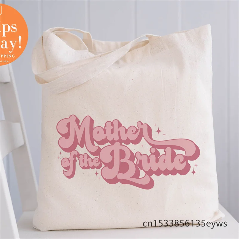 

Mother Of The Bride Graphic Hipster Cartoon Print Shopping Tote Bags Girls Pacakge Hand Bag