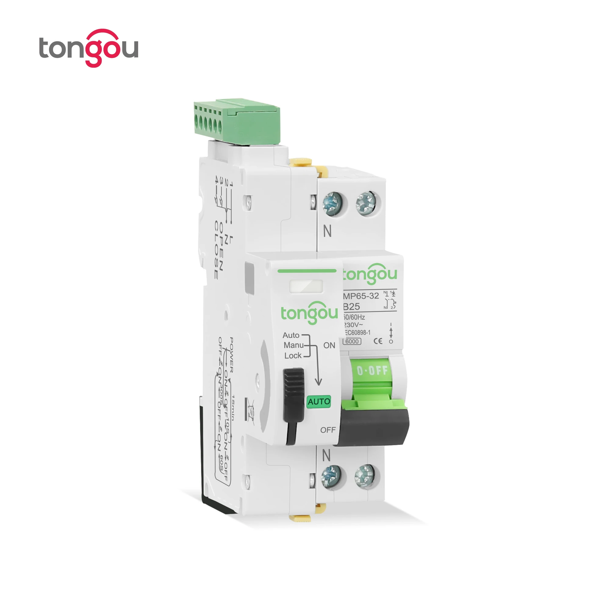 Автоматический выключатель DPN 16A MCB 1P + N 220V Curve B AC TONGOU