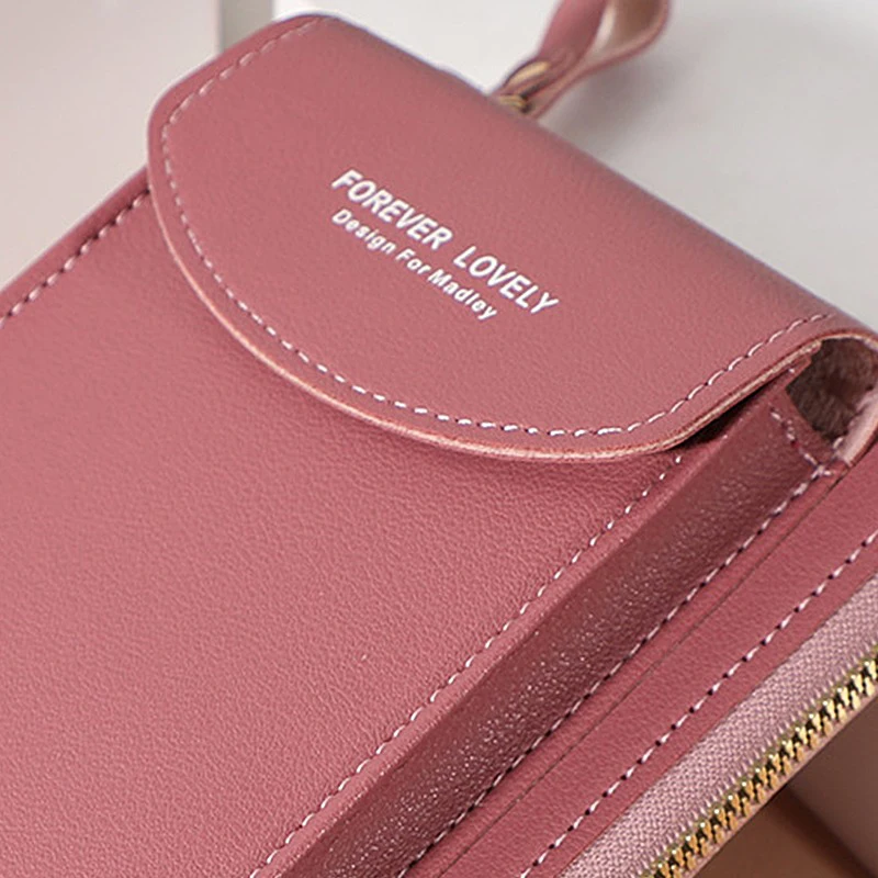 Women'S Messenger Bag Shoulder Mobile Phone Bags Mini Pu Leather Crossbody Wallet Ladies Card Holder Soft Leather Strap Handbag