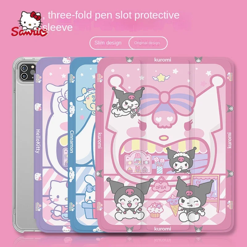 

Sanrio Hello Kitty Ipad With Pen Slot Case for Ipad Air1/2/3/4 IPad17/18/19/20/21 Mini 4/5/6 for IPad Pro17/18/20/21 Cute Cover
