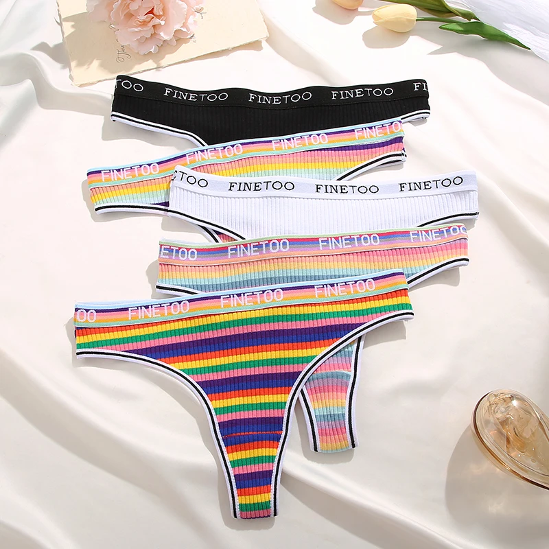 

New Thongs Women FINETOO G-string Cotton Women's Panties Sexy Underwear Female Underpants Seamless Pantys Lingerie S-XL