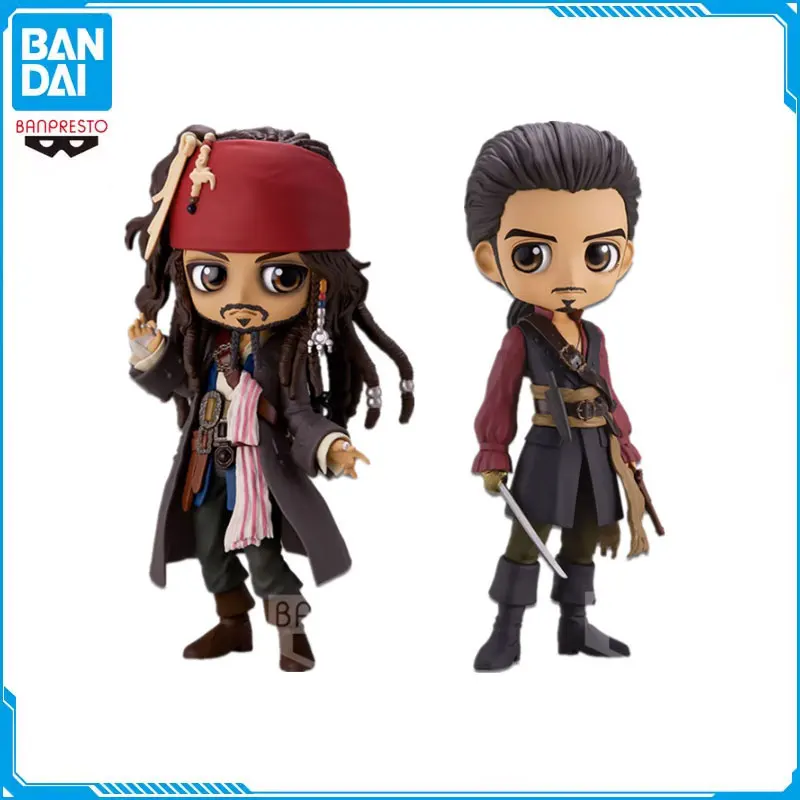 

Bandai Original Pirates of The Caribbean Action Figure Jack Sparrow William Turner PVC Figure Collectable Model Decoration