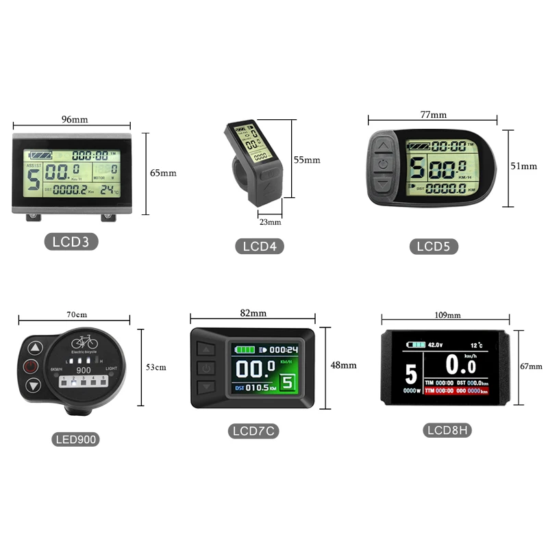 Контроллер KT Ebike 36 В 48 15 А ЖК-дисплей со светодиодной подсветкой Kunteng Lcd3 LCD8H LCD7