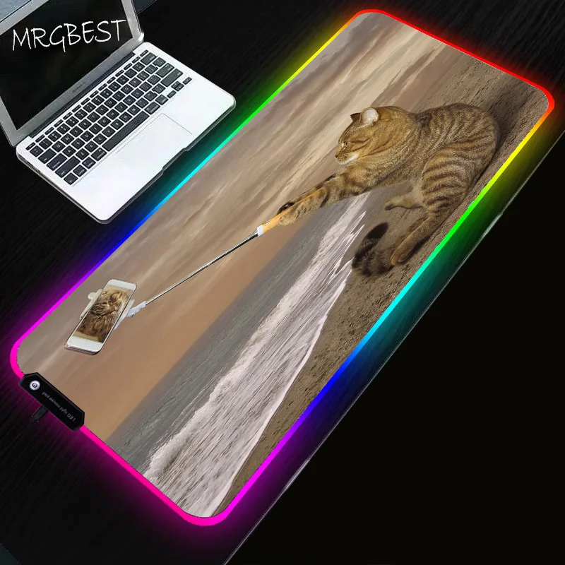 

MRGBEST Cute Coffee Cat Photo Large Size Game Mouse Pad PC Computer Game Player Mousepad Desk Mat Locking Edge for CSGO LOL Dota