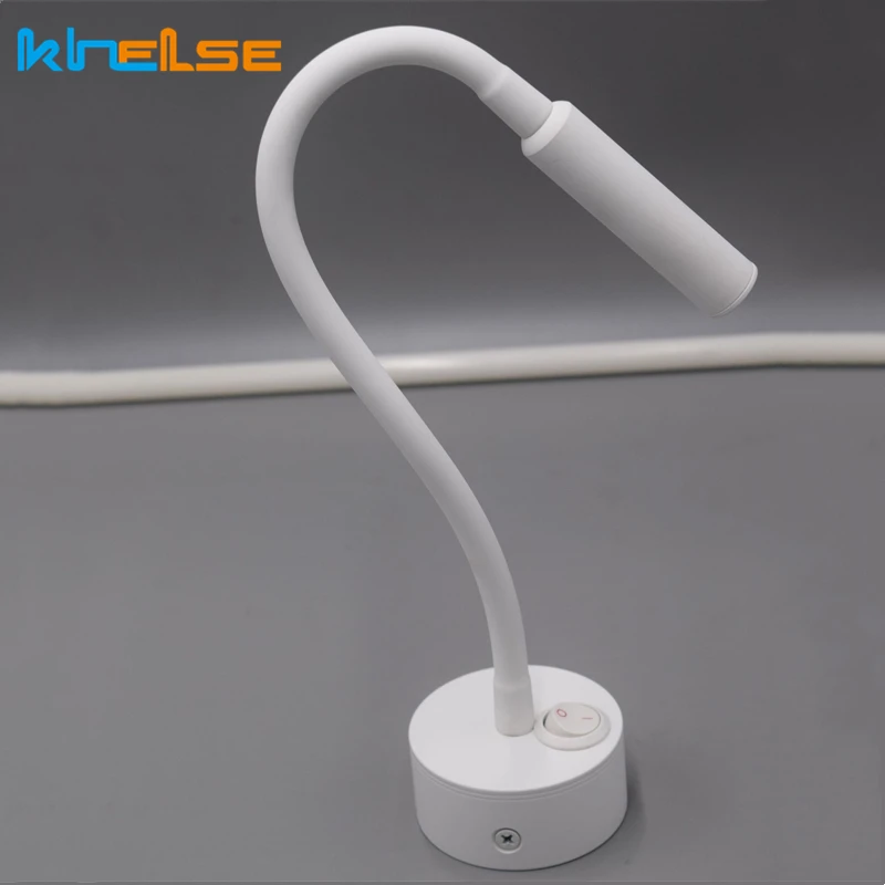 

Новая светодиодная прикроватная Рабочая лампа для чтения, ночник с переключателем, 3 Вт, точечный светильник, регулируемый настенный светил...