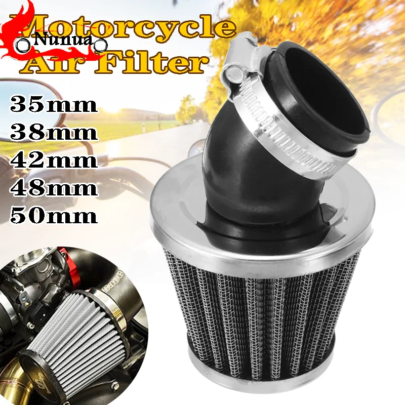 Универсальный воздушный фильтр для мотоцикла, подходит для мотоцикла, квадроцикла, скутера, питбайка, 35 мм, 38 мм, 42 мм, 48 мм, 50 мм, 50 мм, 50 куб. См, 110 куб. См, 125 куб. См, 140 куб. См