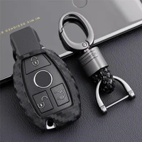 carbon fiber car key cover key fobs protect skin shell case keychain for mercedes benz w203 w204 w212 clk c180 e200 amg c eclass