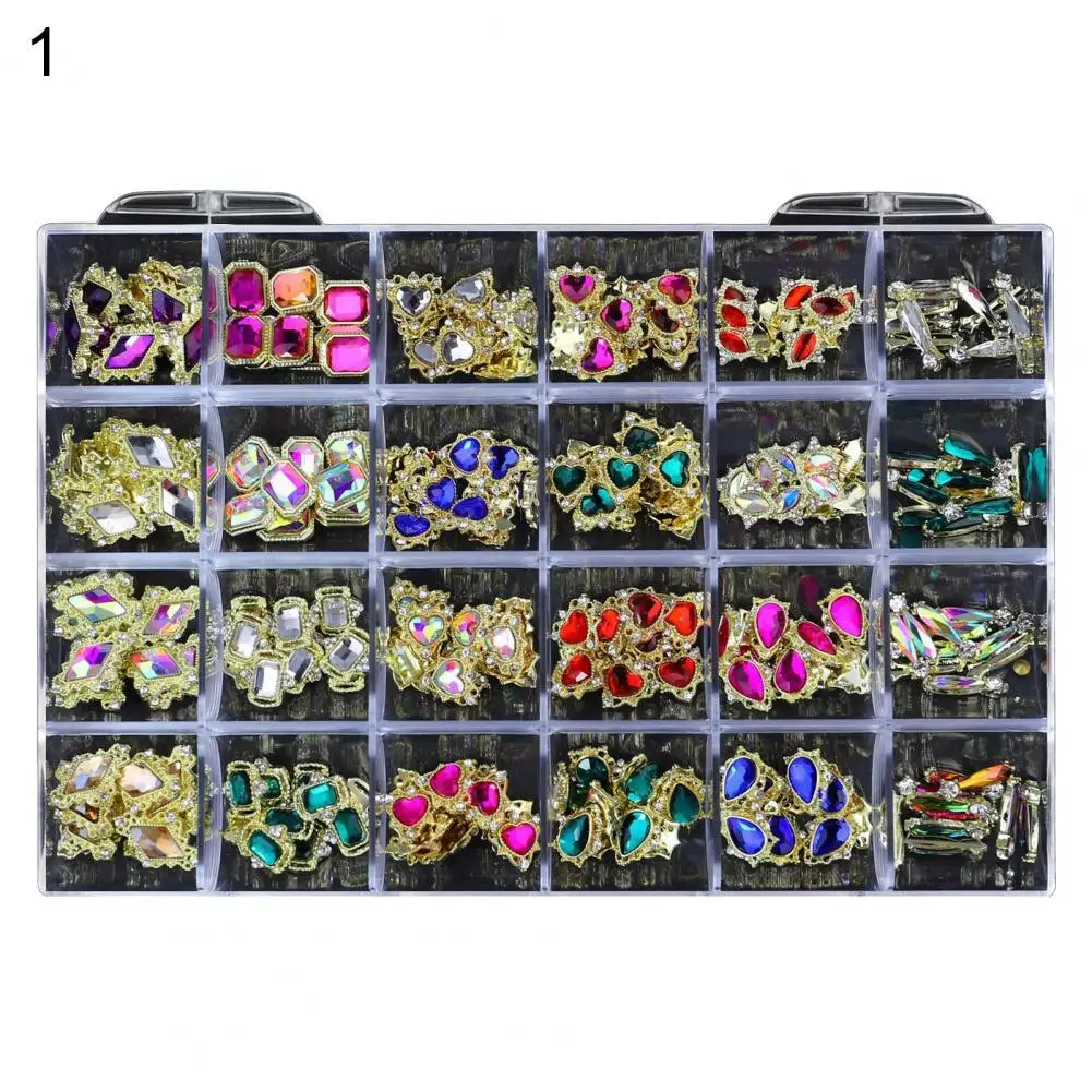 

1 Box Stylish Luxury DIY Nail Art Love Heart Decoration Rhinestones Nail Decoration Rhinestones Glittery DIY