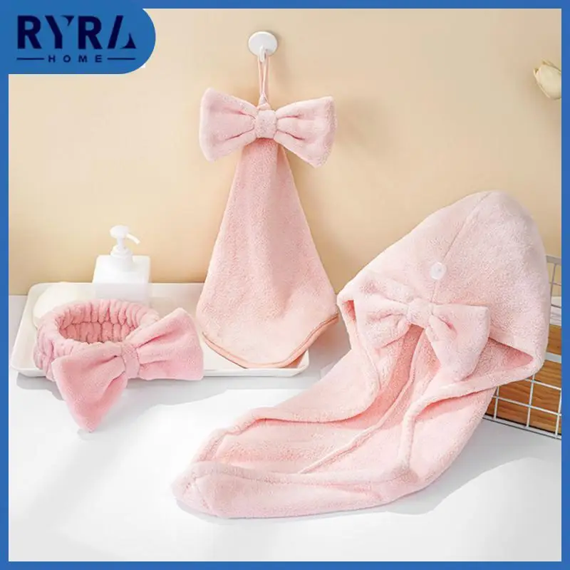 

Solid Color Hair Band Difficult To Route Dry Hair Towel Good Water Absorption Performance Exquisite Edging Soft And Comfortable