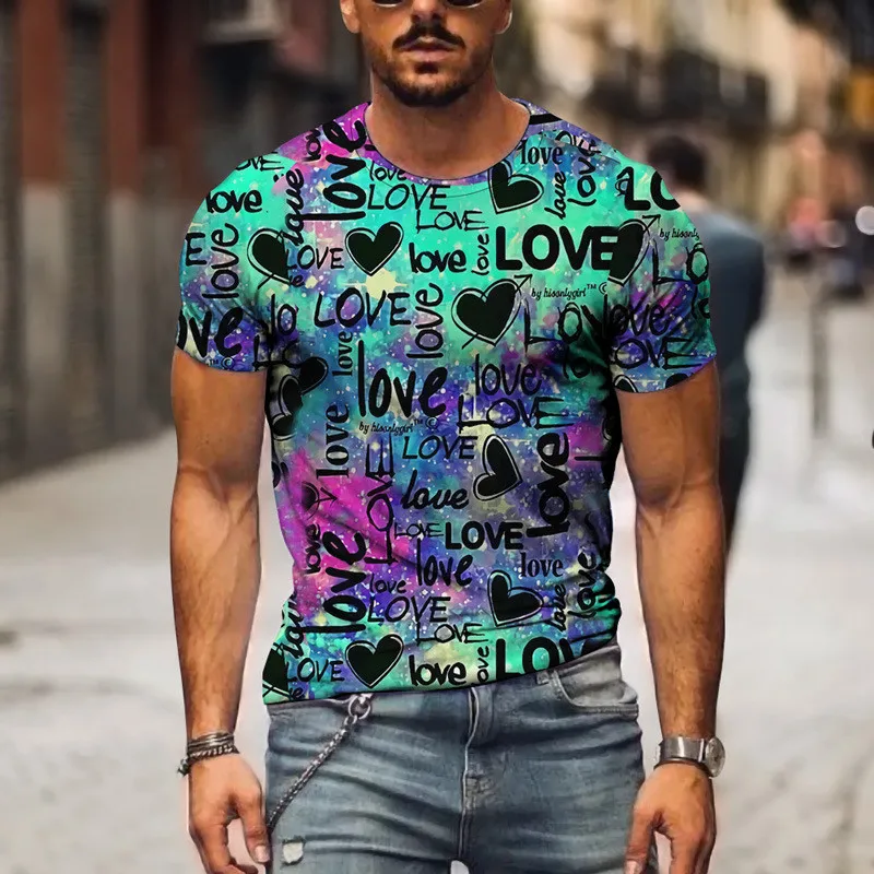 

New Summer Boho Style Men's T-Shirts Short Sleeve 3D Printing Streetwear Oversized Tops Beach Casual Round-Neck Male Tees 6XL