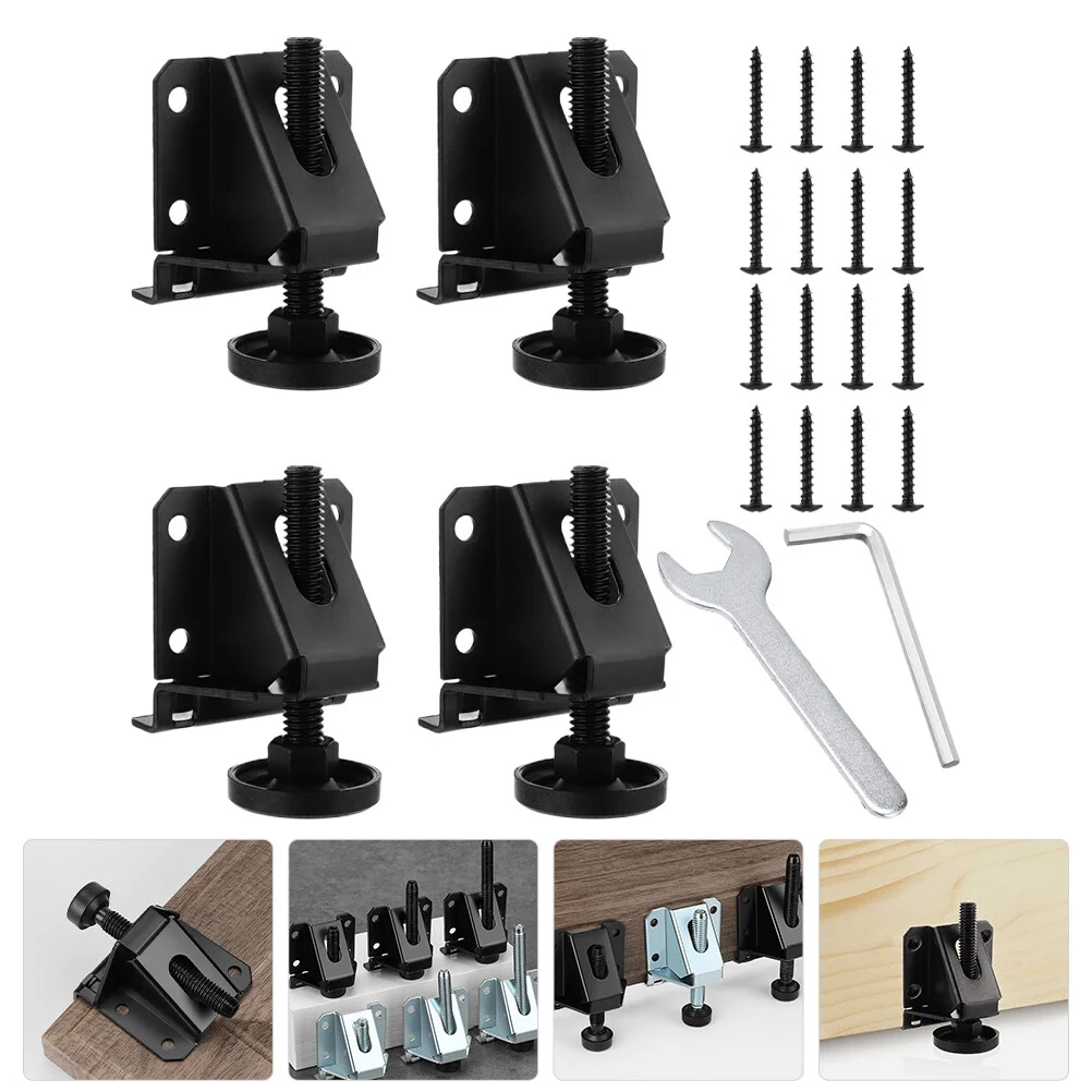 

4 Pcs Wrench Spanner Adjustable Leg Levelers Workbench Leveling Feet Non-slip Heavy Duty Lifter Iron Wood Stabilizer Furniture