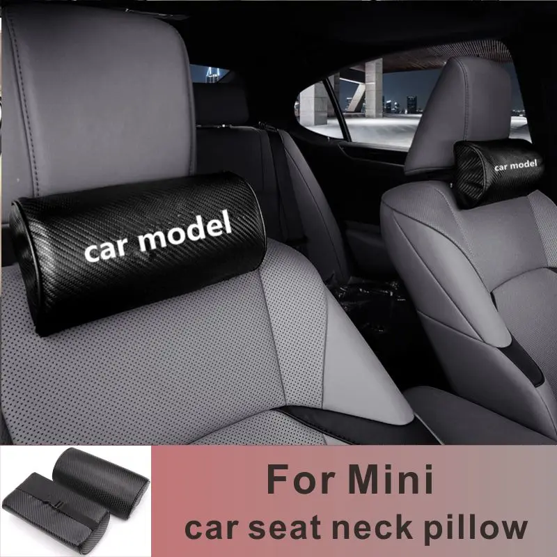 

2pcs Car Seat Head and Neck Pillow Carbon Fiber Support Neck Pillow For Mini Cooper One R50 R52 R53 R56 R60 F55 F56 R57 R58 R59