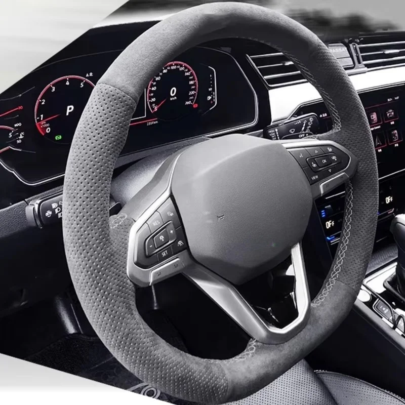 Фото Плетеный чехол на руль автомобиля для Volkswagen VW Golf 7 6 5 4 3 2 MK7 MK6 MK5 NK4 NK3 MK2 Polo Passat B8 Tiguan Замшевая кожа №2