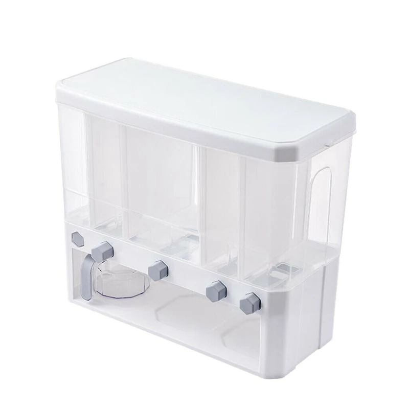 

Large 5 In1 Countertop Rice Bucket Grain Dispenser Dry Food Storage Container