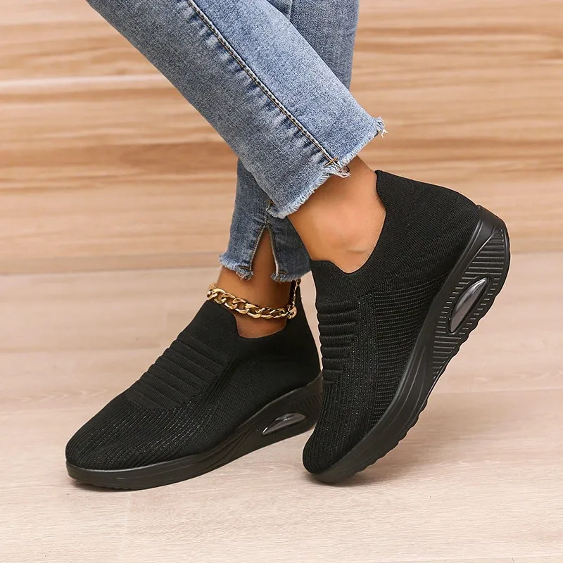 Women Sneakers Platform Shoes Woman Breathable Wedge Heel Women's Shoes Soft Bottom Female Plus Size Casual Loafers Promotion