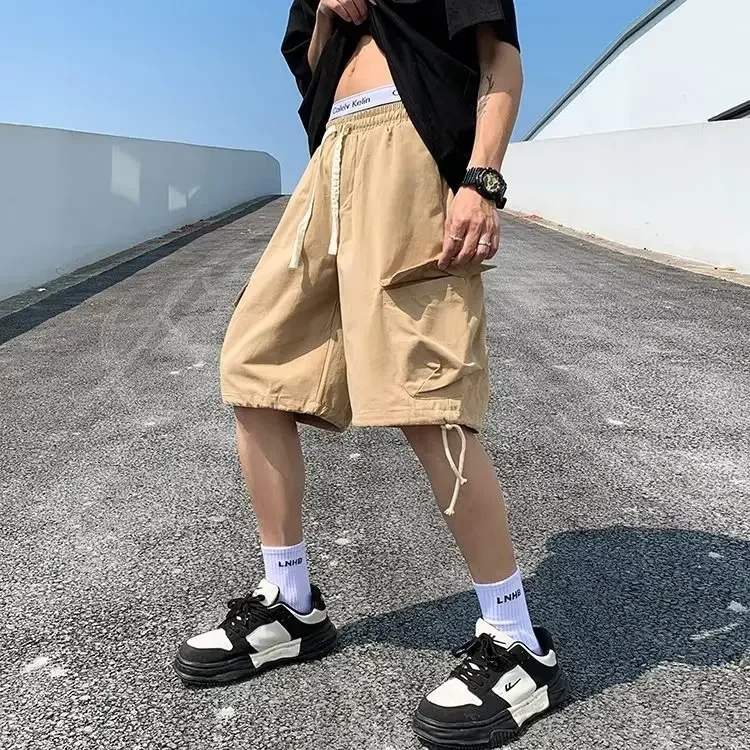 Men's Casual Loose-fit Shorts Summer Trendy Branded Workwear Five-pocket Short Pants Hong Kong Style Insightful Design