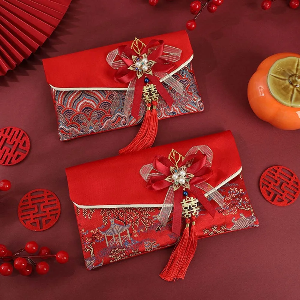 Новогоднее благословение слова парча красный конверт весенний фестиваль