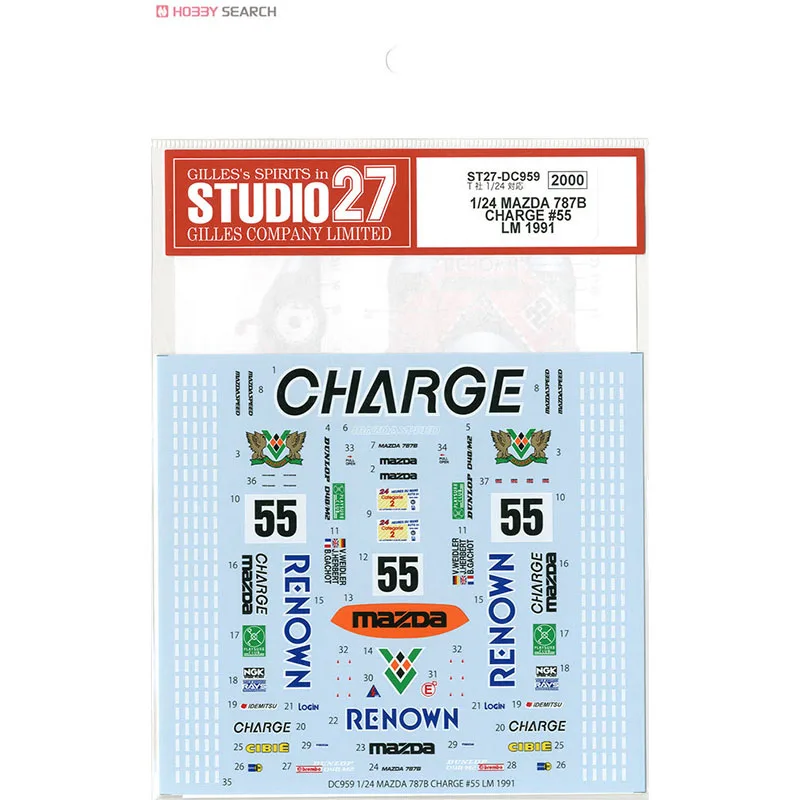 

Студия 27 наклеек 1/24 787B CHRGE #55 LM 1991 DC959 Масштаб Модель автомобиля комплект ручной работы искусство для профессиональных взрослых