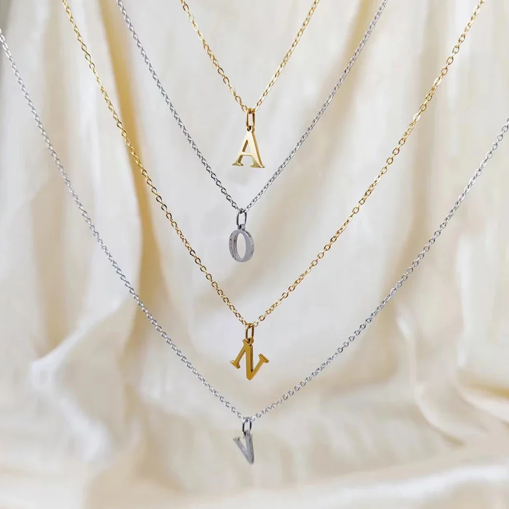 Женское ожерелье с инициалом о-образной цепи из нержавеющей стали именем сделай