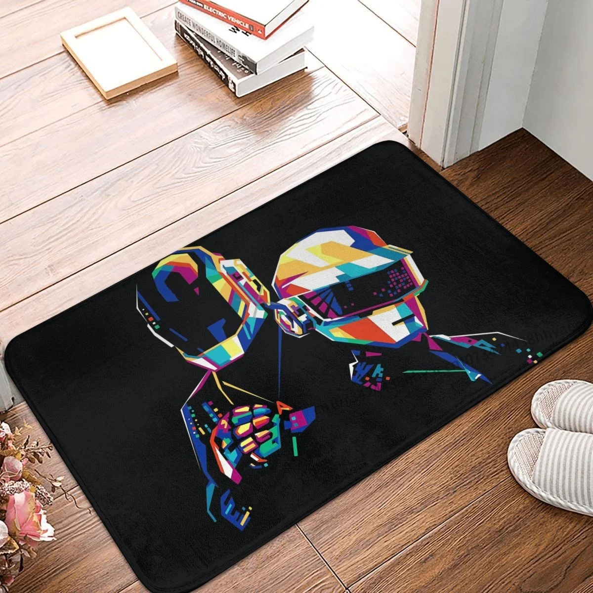 

Band Daft Punk Non-slip Doormat Bath Mat Colorful Guy Manuel De Homem Christo Floor Carpet Welcome Rug Bedroom Decor