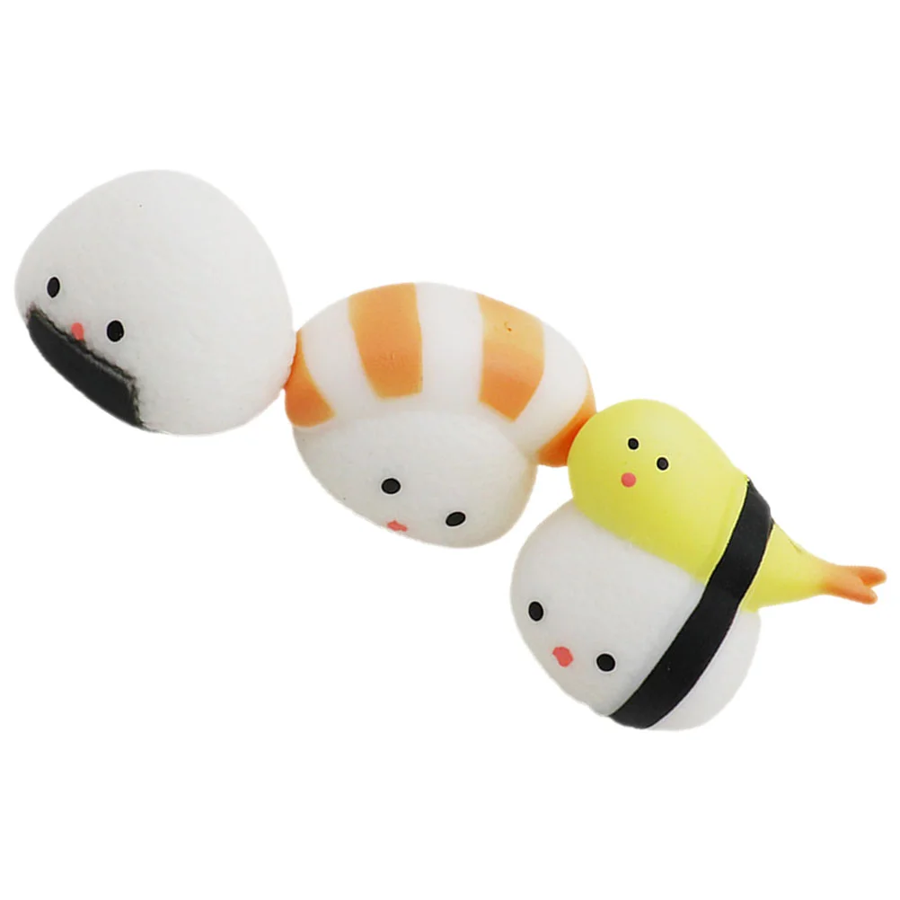 

3 Pcs Toys Creative Office Gift Party Gifts Tpr Soft Glue Squeeze Sushi