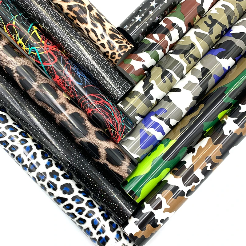 

12pcs 12"x10" Bundle Leopard Stars Heat Transfer Vinyl Film Tshirts Iron On HTV Printing Crop Number for Bags Home Decor Cricut