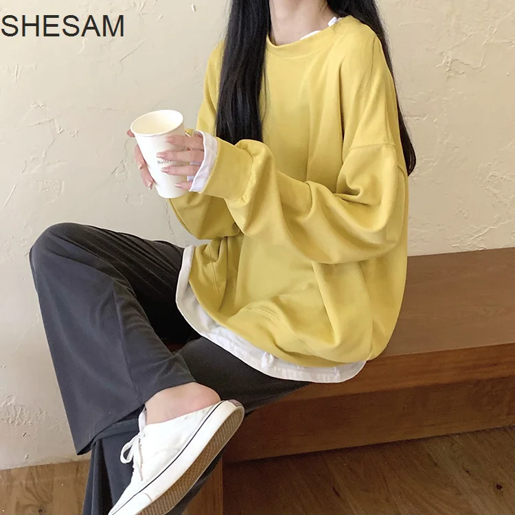 

Women's Sweatshirts Jacket Female Spring And Autumn Holiday Two Korean 2022 New Small Chic Design Long Sleeve Navy Blue Top