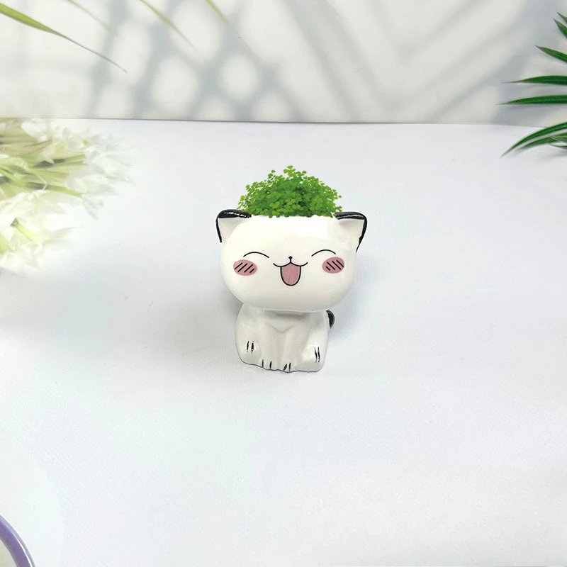 

Керамический горшок для цветов в форме кота