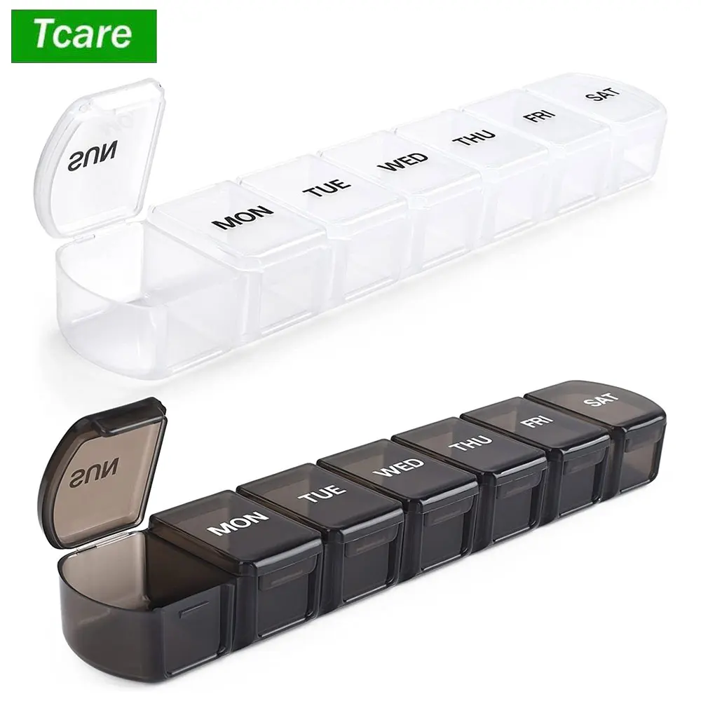 

Weekly Pill Organizer, Daily Vitamin Case Box 7 Day with XL Compartment, Travel Medicine Organizer for Cod Liver Oil Supplements