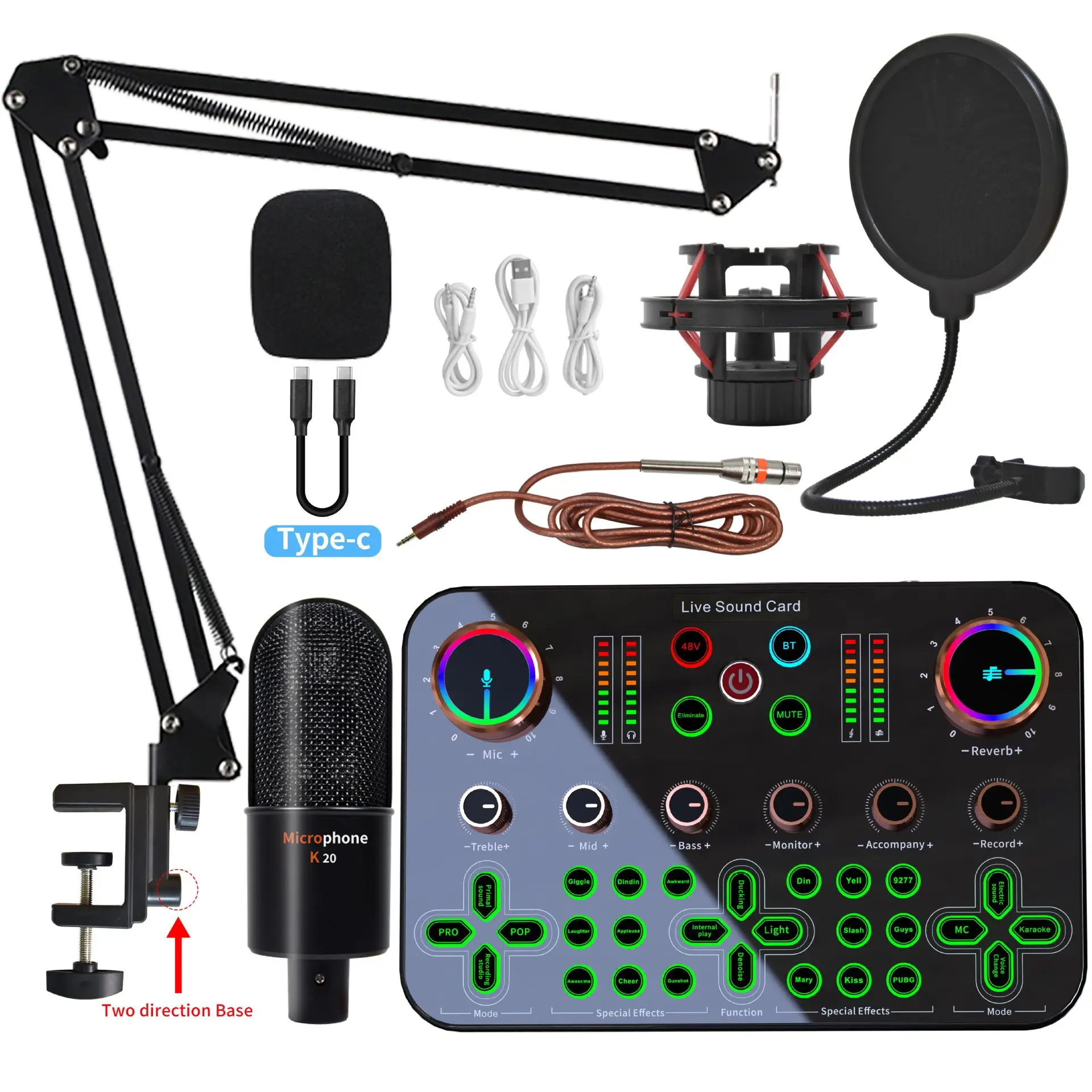 

Полный набор мобильных звуковых карт для потоковой трансляции в реальном времени для микрофонов BM800, конденсаторов компьютерной записи и аудиоузлов 2023