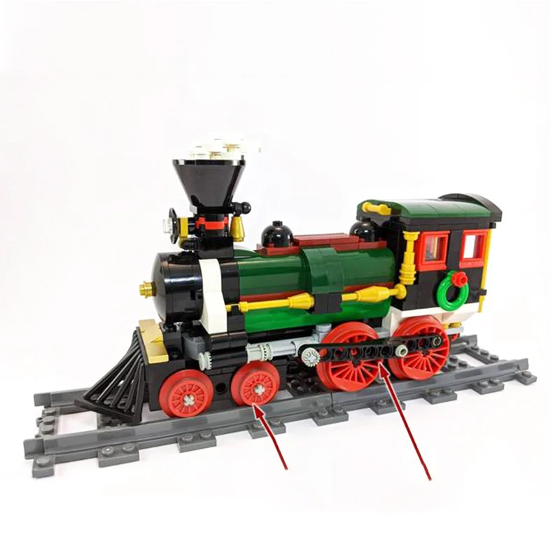 MOC-49581 Зимний Рождественский моторизованный и улучшенный поезд строительные