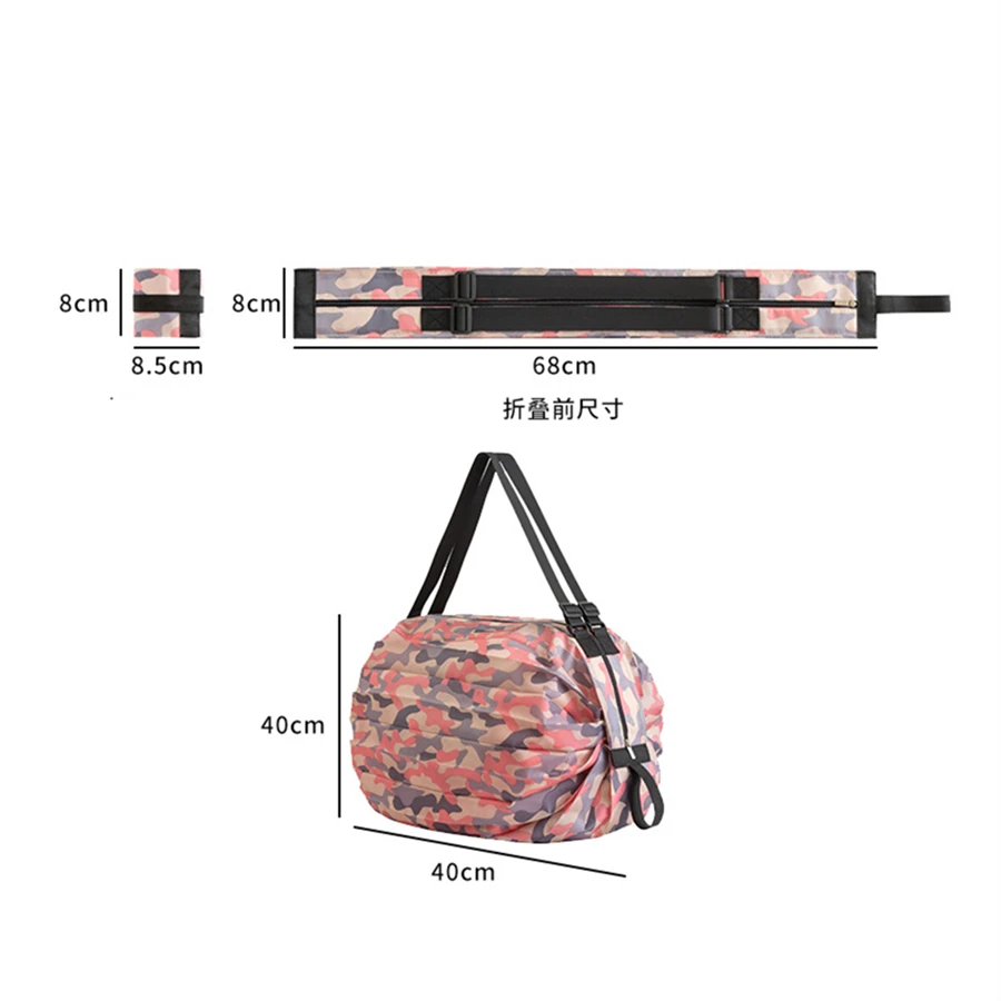 Foldable One-shoulder Portable Shopping Bag Portable Grocery Bag Supermarket Eco Bag for Shopping Grocery Picnic Travel and Gym images - 6
