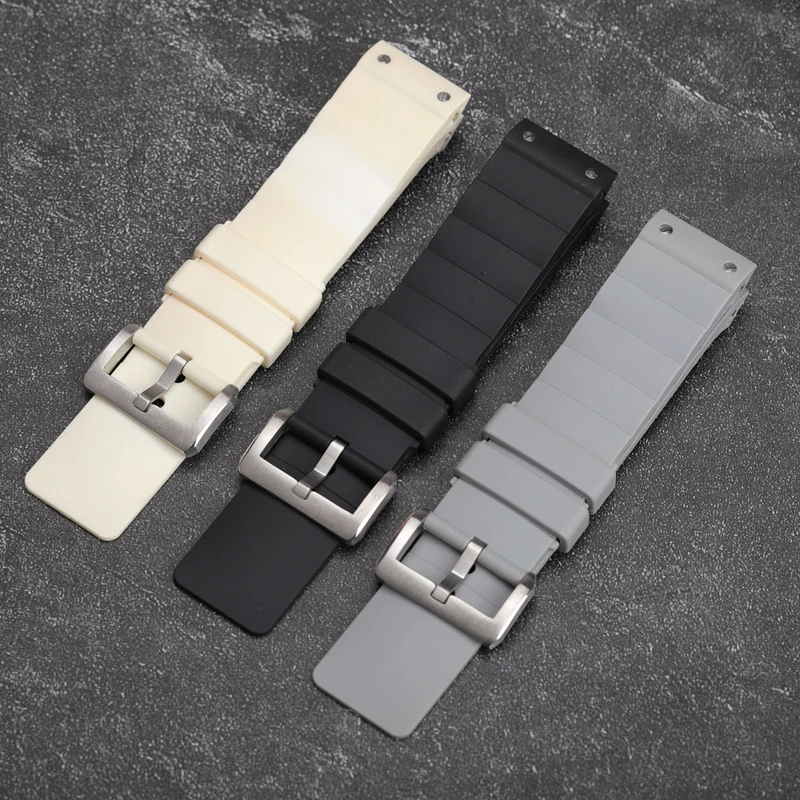 Высококачественный белый черный серый резиновый ремешок для часов Catier Santos