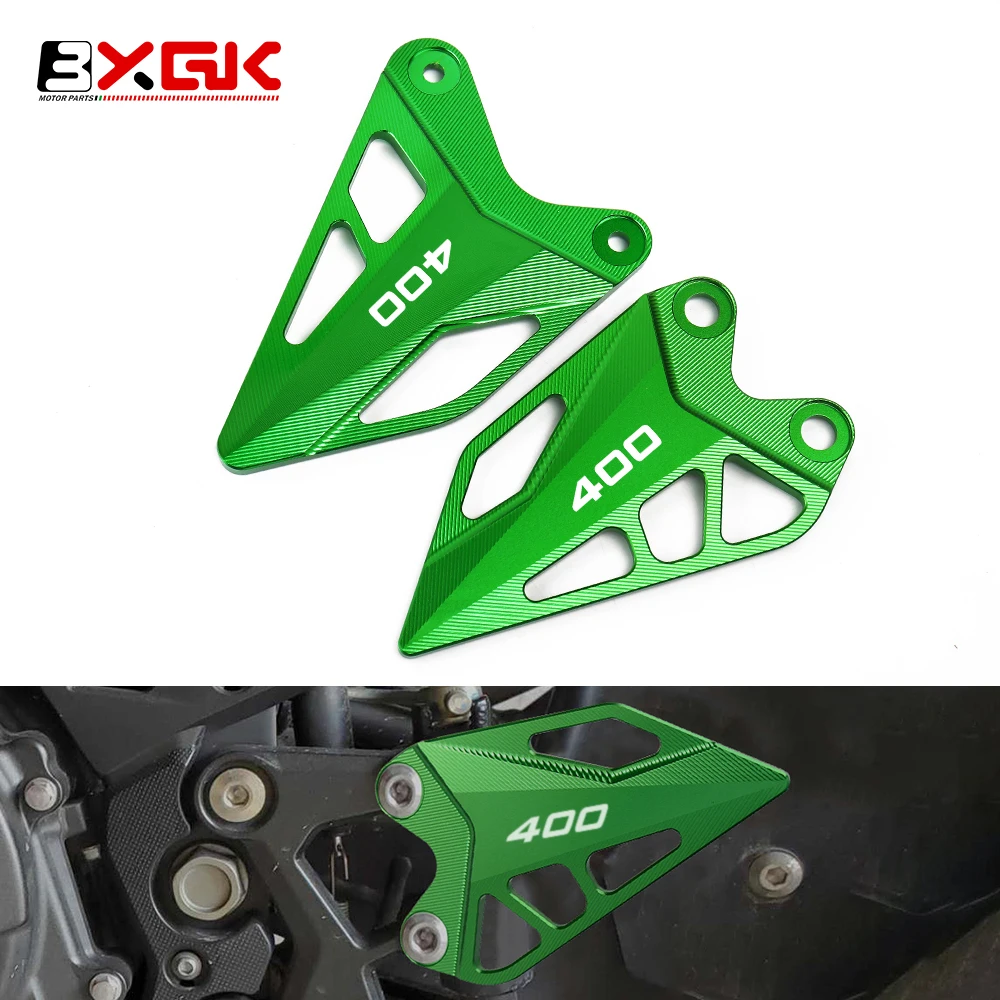 Фото Для KAWASAKI Ninja 400 NINJA 500 400 Z400 мотоциклетная подножка, подставка для ног, защита пятки, защитная крышка, декоративные пластины для подножек с ЧПУ №1