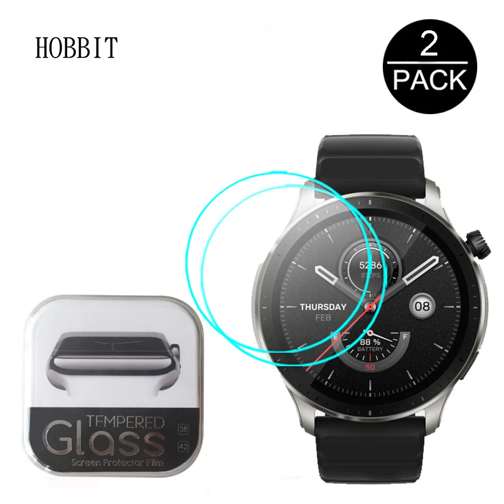 

2PCS Tempered Glass Screen Protector For Amazfit GTR 4 GTR4 Anti-scrach Watch Screen Protective Glass Film Watch Accessories